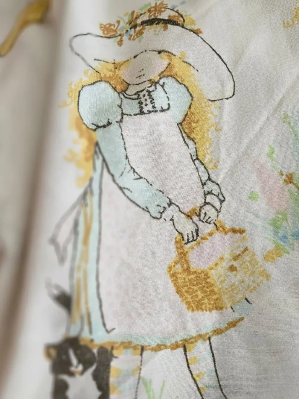 Holly hobbie twin vintage 1970s rare nostalgic flat sheet